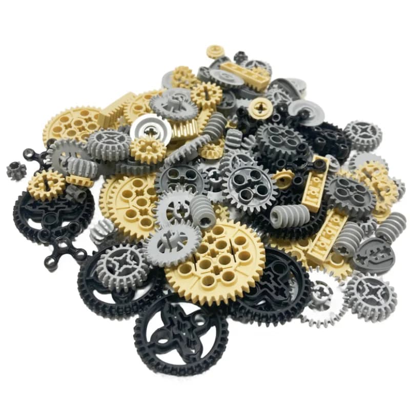 120PCS MOC Technology Building Block Gear Rack Mechanical Bricks Parts Car Robat Accessories 32498 46372 32072 4716