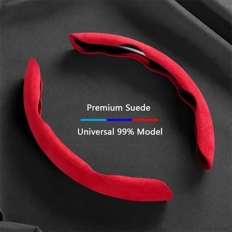 Universal Scamosciata Leather Cover 38CM, Anti-slip, Protection and Decoration for Interior Car - Brown