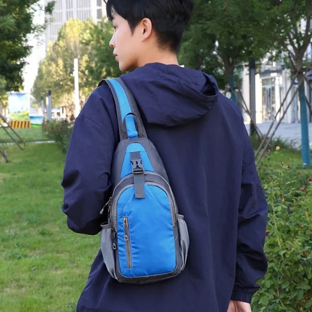 Casual Sports Shoulder Bag Waterproof Multi-Functional Male Chest Bag Lightweight Adjustable Strap Crossbody Fanny Pack Travel