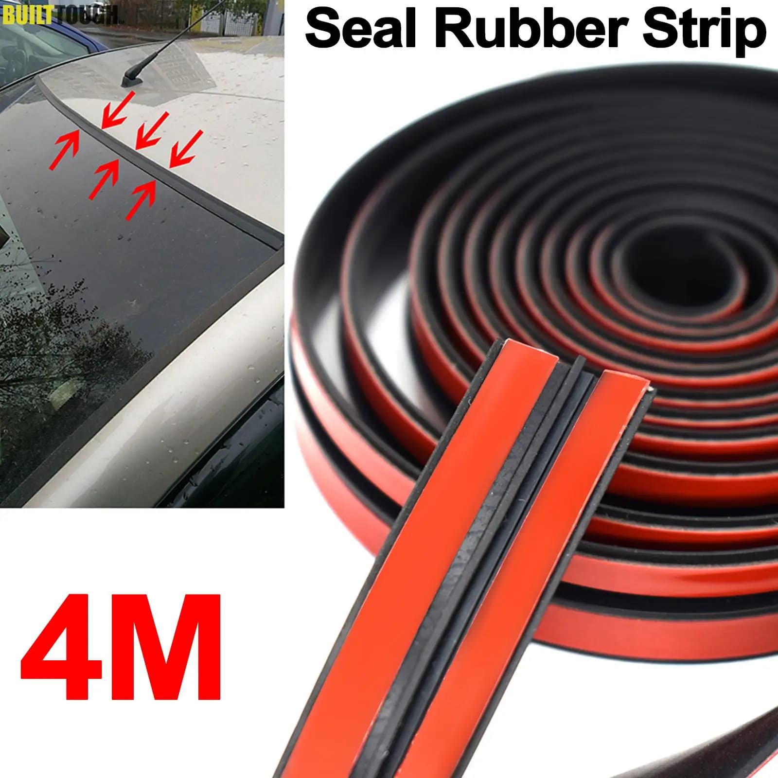 4m universale gomma auto guarnizione striscia adesivo guarnizione finestra tetto parabrezza impermeabile antipolvere isolamento acustico