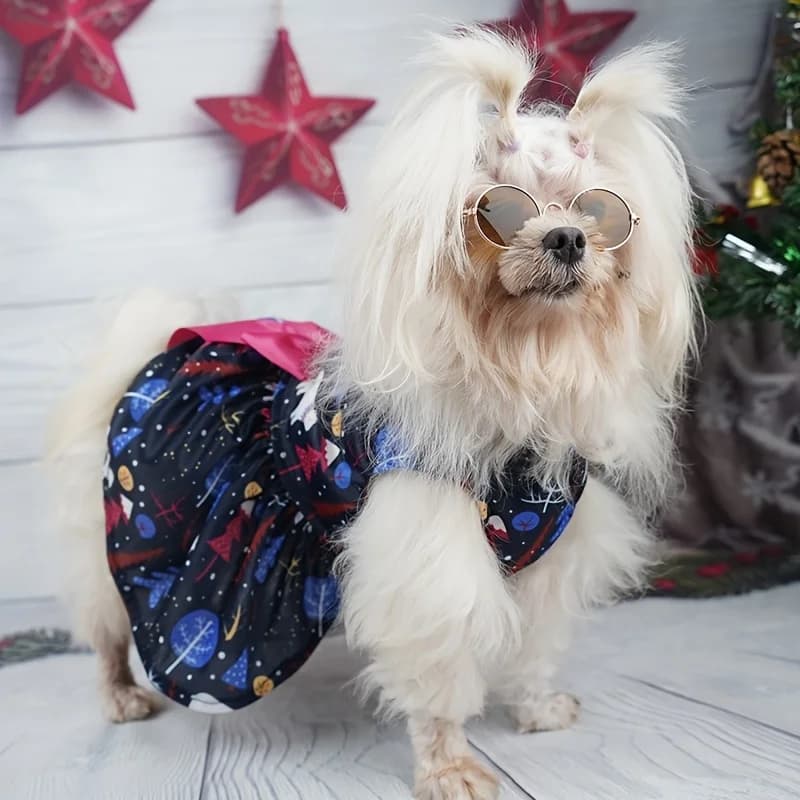 Pet Dog Matching Clothing Vest Skirt Set Series Printed Design for Dogs