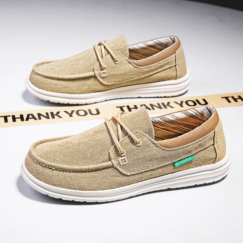 Estate Slip On Canvas Boat Shoes uomo mocassini Deck Shoes mocassini Casual uomo Slip-ons leggero traspirante Big Size 46 47