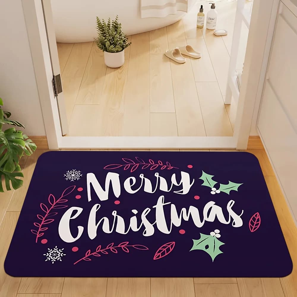 Chalkboard Style Doormat Happy New Year Area Rugs Living Room Christmas Tree Truck Carpet Holiday Entryway Floor Mat