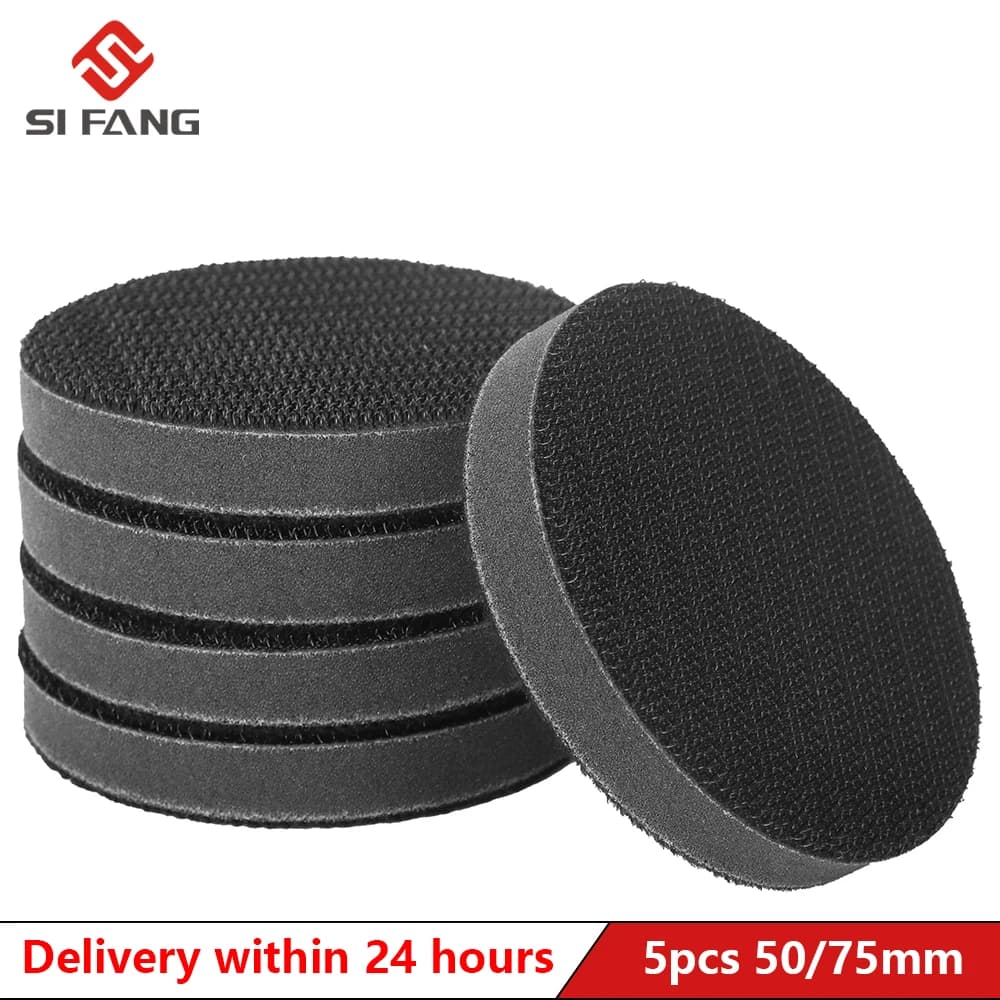 5 pcs 2/3 inches Sponge Soft Interface Pad Hook & Loop Levigating Pad Support Plate For Grinding Machine Grinding disc sanding