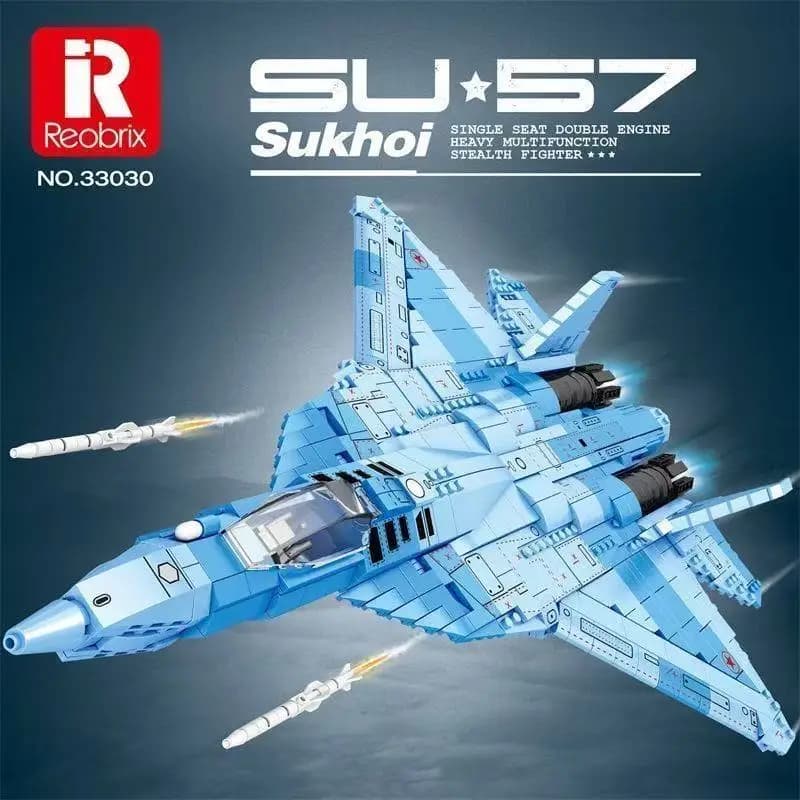 Set di Modelli di Aerei Militari Serie SU-57 - Giocattolo di Assemblaggio per Bambini, Regalo per Appassionati di Aviazione NO.3303