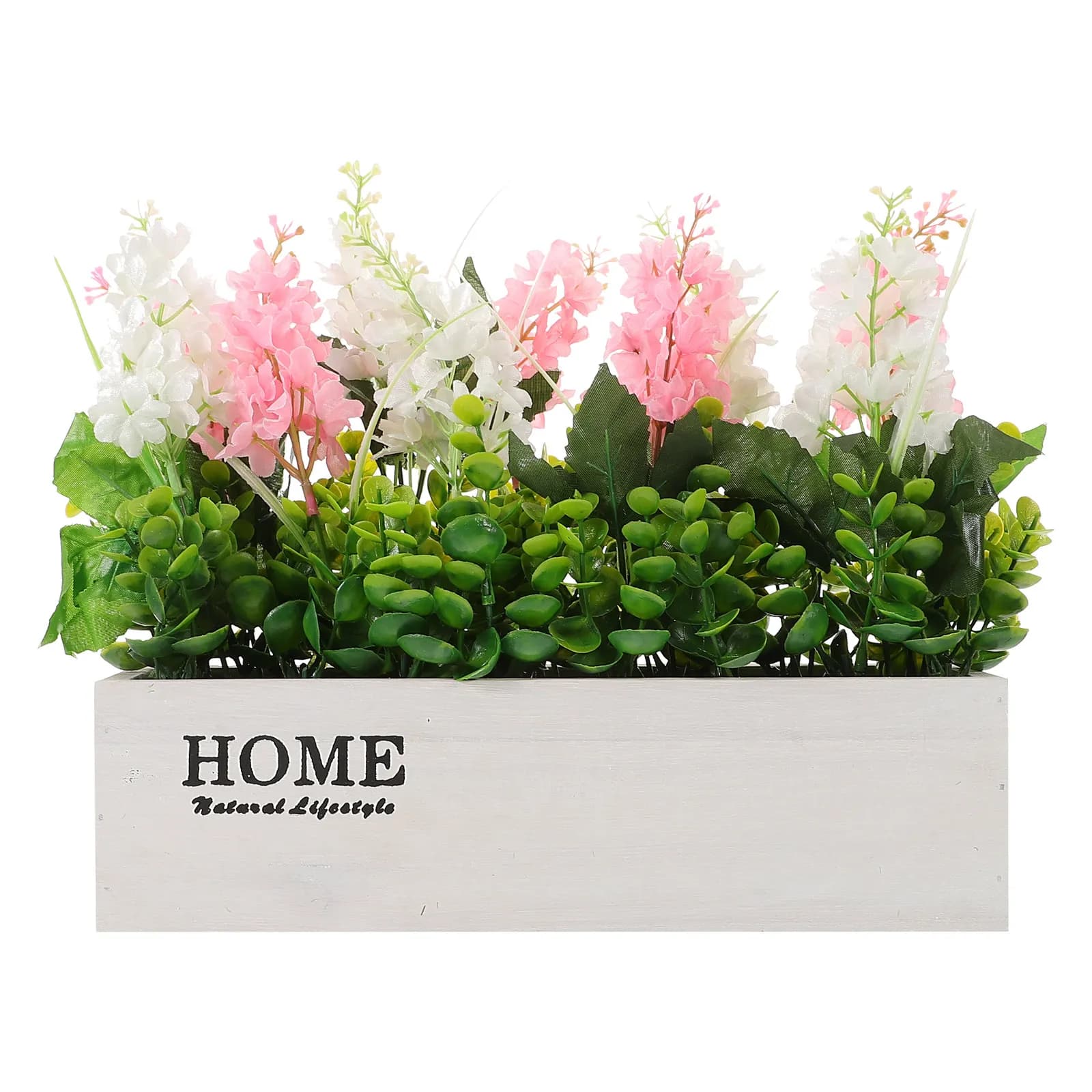 Realistic Silk Hyacinth Artificial Potted Plant with Elegant Wood and Plastic Pot for Home Office Desk Coffee Table Windowsill