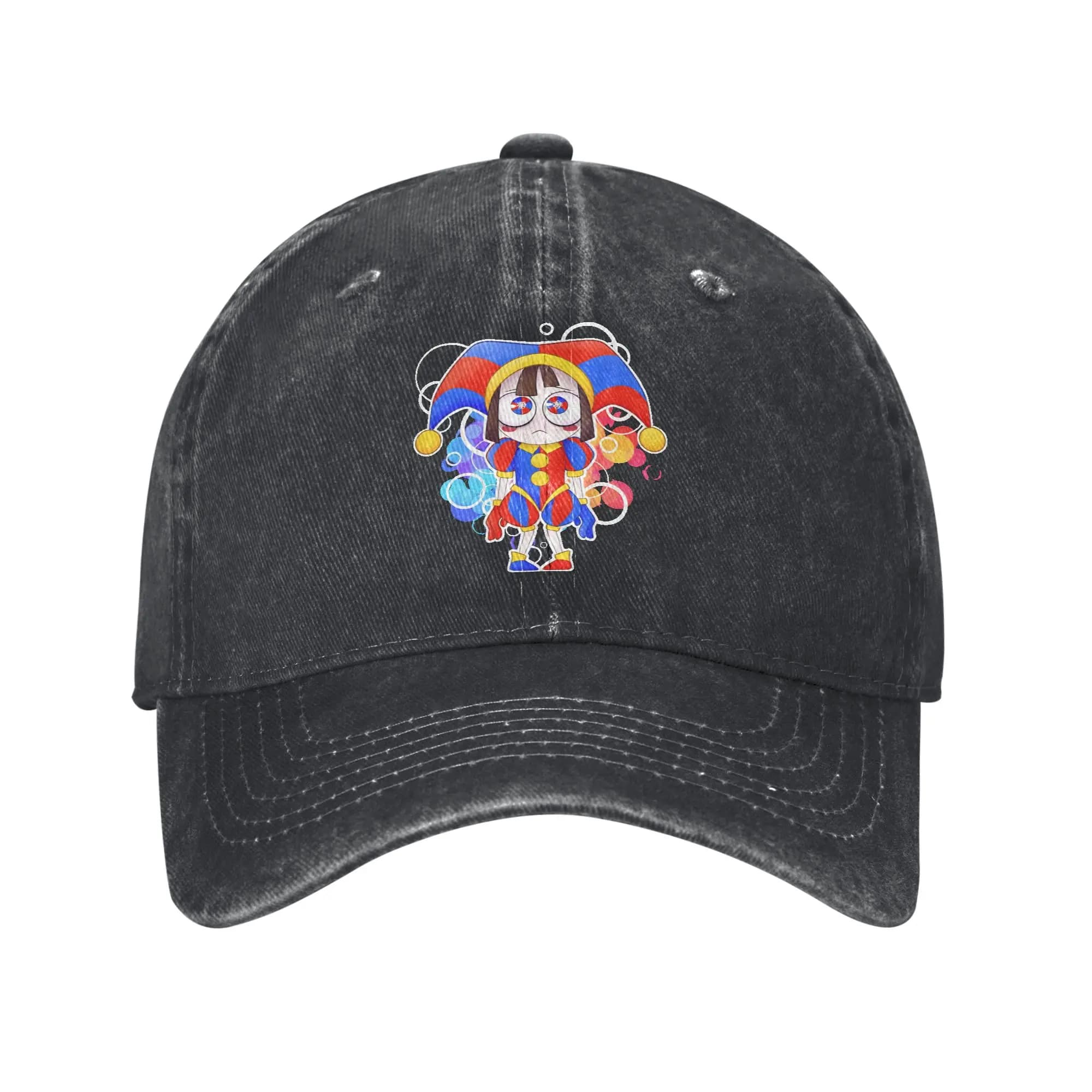 Pomni Cartoon Digitals Circus Baseball Cap Classic Distressed Washed Snapback Hat Unisex Outdoor Unstructured Soft Hats Cap