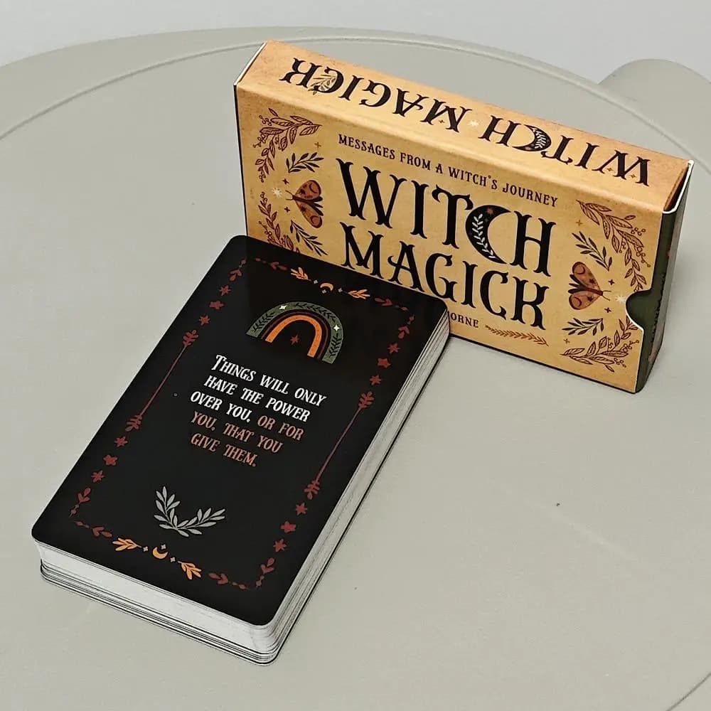 40 Carte Ispirazionali, Mazzo Oracolo della Magia delle Streghe 10,3*6cm con Parole Chiave