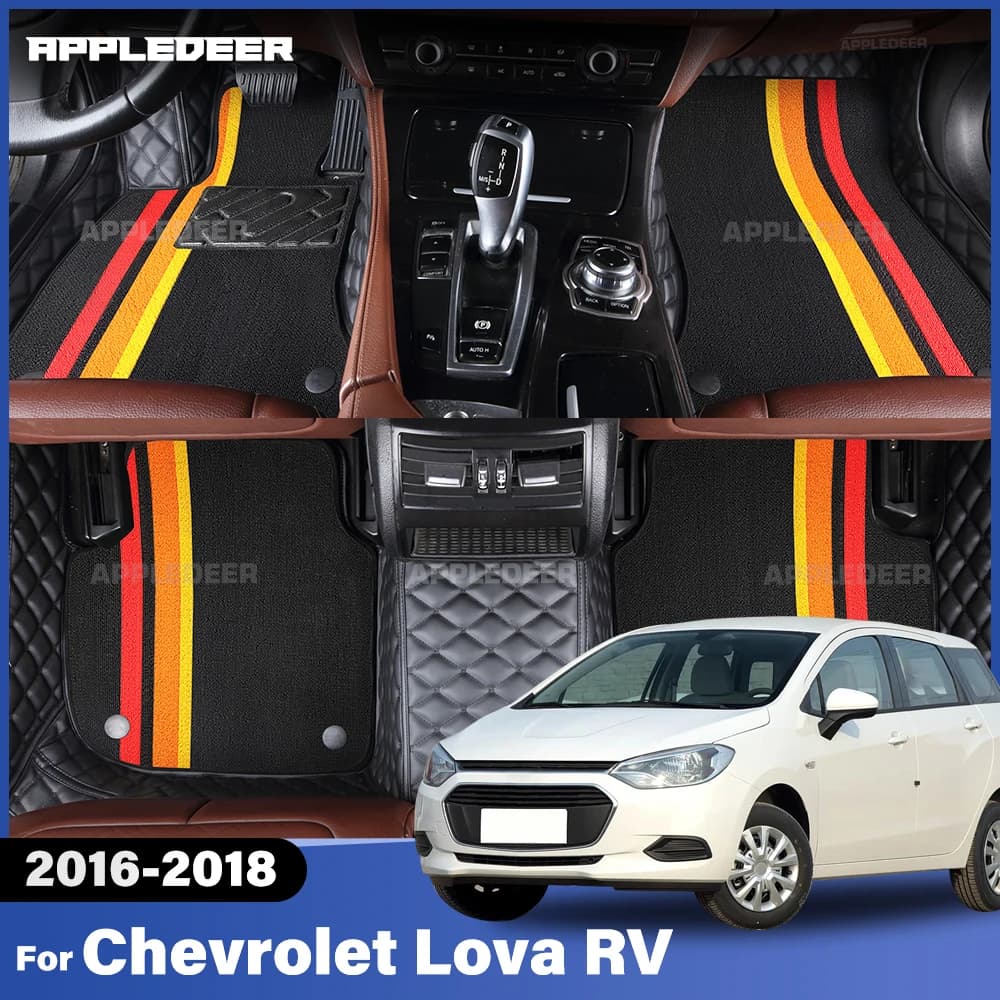 Per Chevrolet Lova RV 2016-2018 Doppio Strato Tappetini Auto Personalizzato Auto Tappeto Copertura Accessori Interni