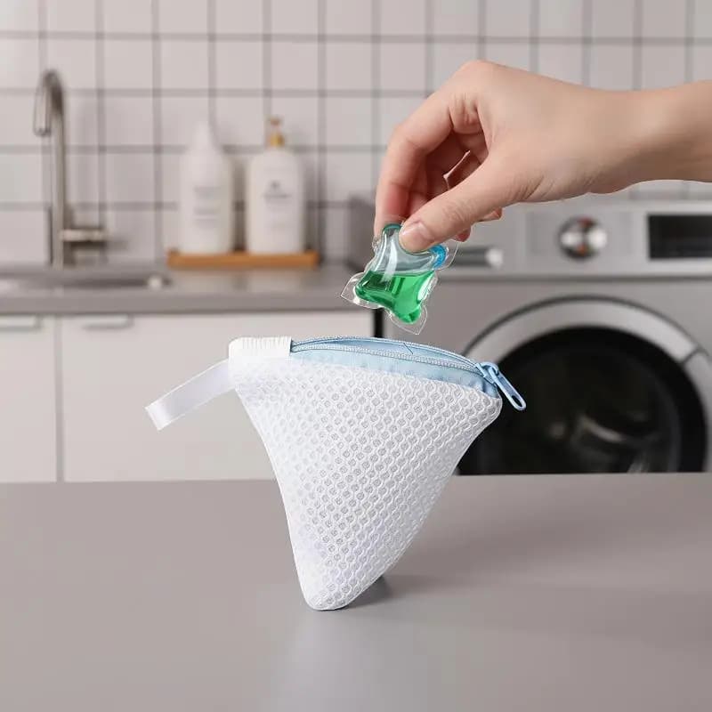 5Pcs Reusable Mesh Laundry Bag With Colorful Zippers And Hanging Loops Perfect For Washing Underwear Socks Soap Pods Home Travel