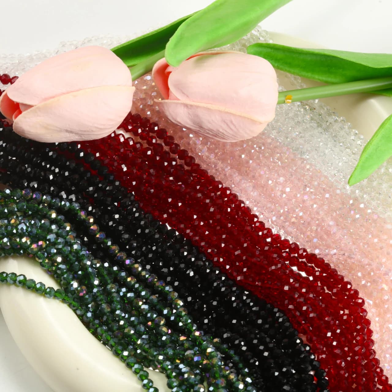 New 4mm 6mm Rondelle Austria Crystal Beads Faceted Glass Beads Loose Spacer Beads for DIY Bracelet Garment Making Wholesale