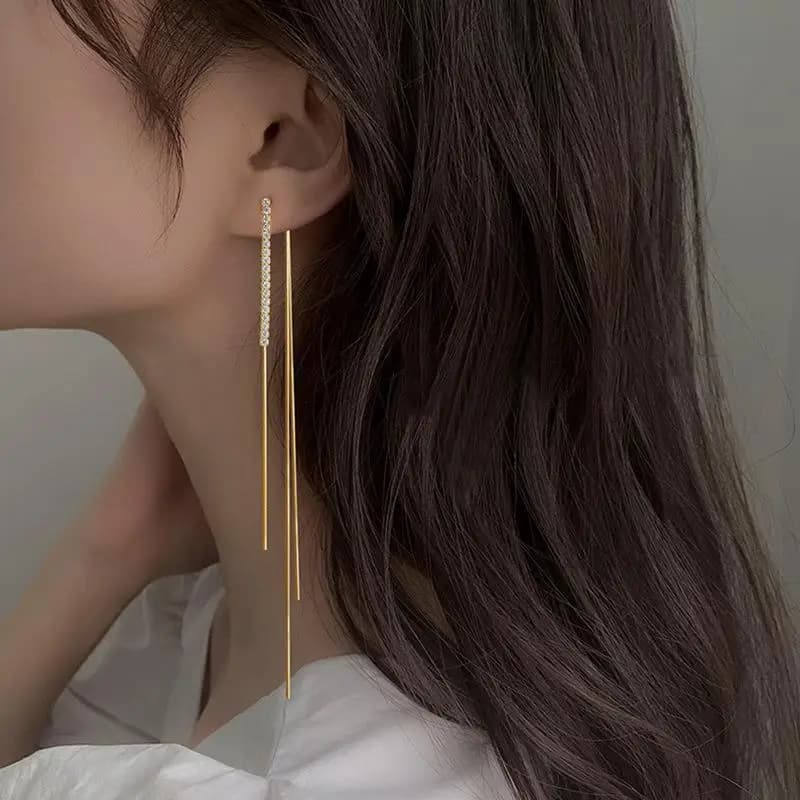 Orecchini con nappa in argento sterling 925 per le donne Orecchini con perno abbaglianti Orecchini con gioielli per l'orecchio pendientes Commercio all'ingrosso alla moda