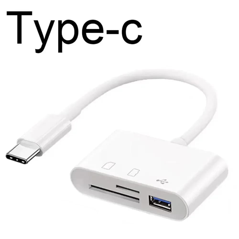 Adattatore 3 in 1 Type-C, TF, CF, SD, lettore di schede di memoria, registratore, Compact Flash USB-C, facile da collegare e rimuovere