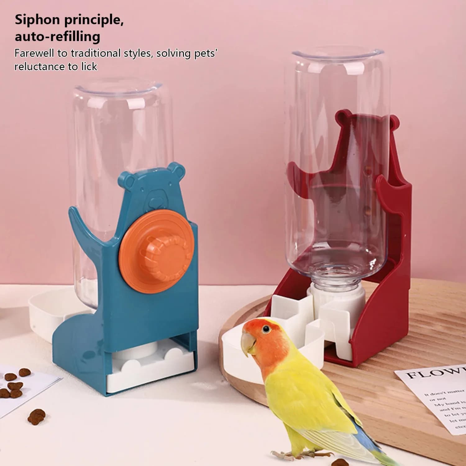 Dispenser d'acqua per piccoli animali domestici – Abbeveratoio automatico anti-goccia da appendere per criceti, conigli, uccelli, bottiglia da montare sulla gabbia