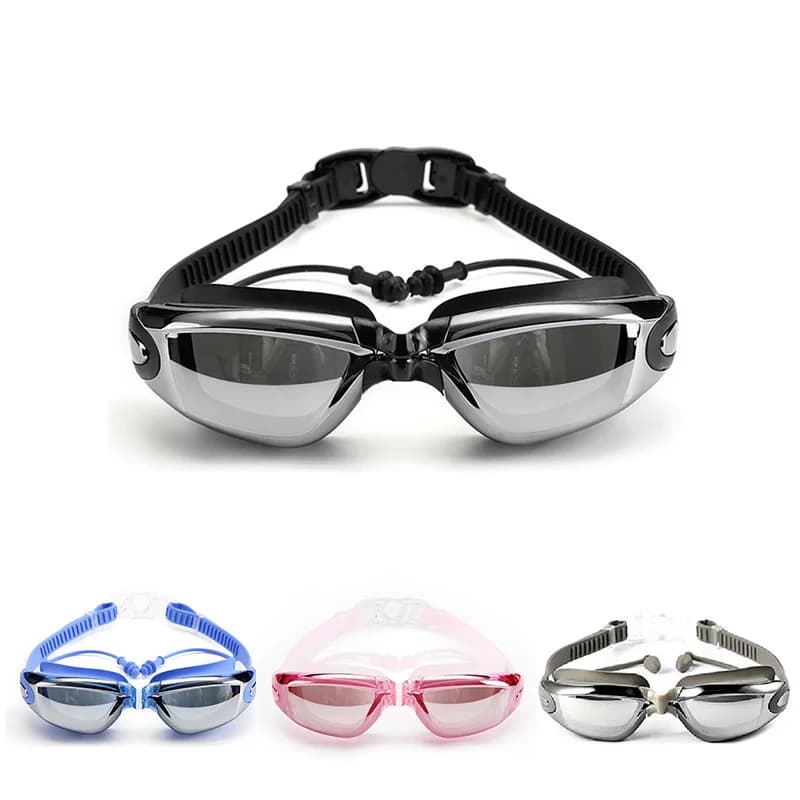Men's Adult Myopia Swimming Glasses Running Glasses Ear Caps Pool Glasses Professional Waterproof Eyeglasses Earproof