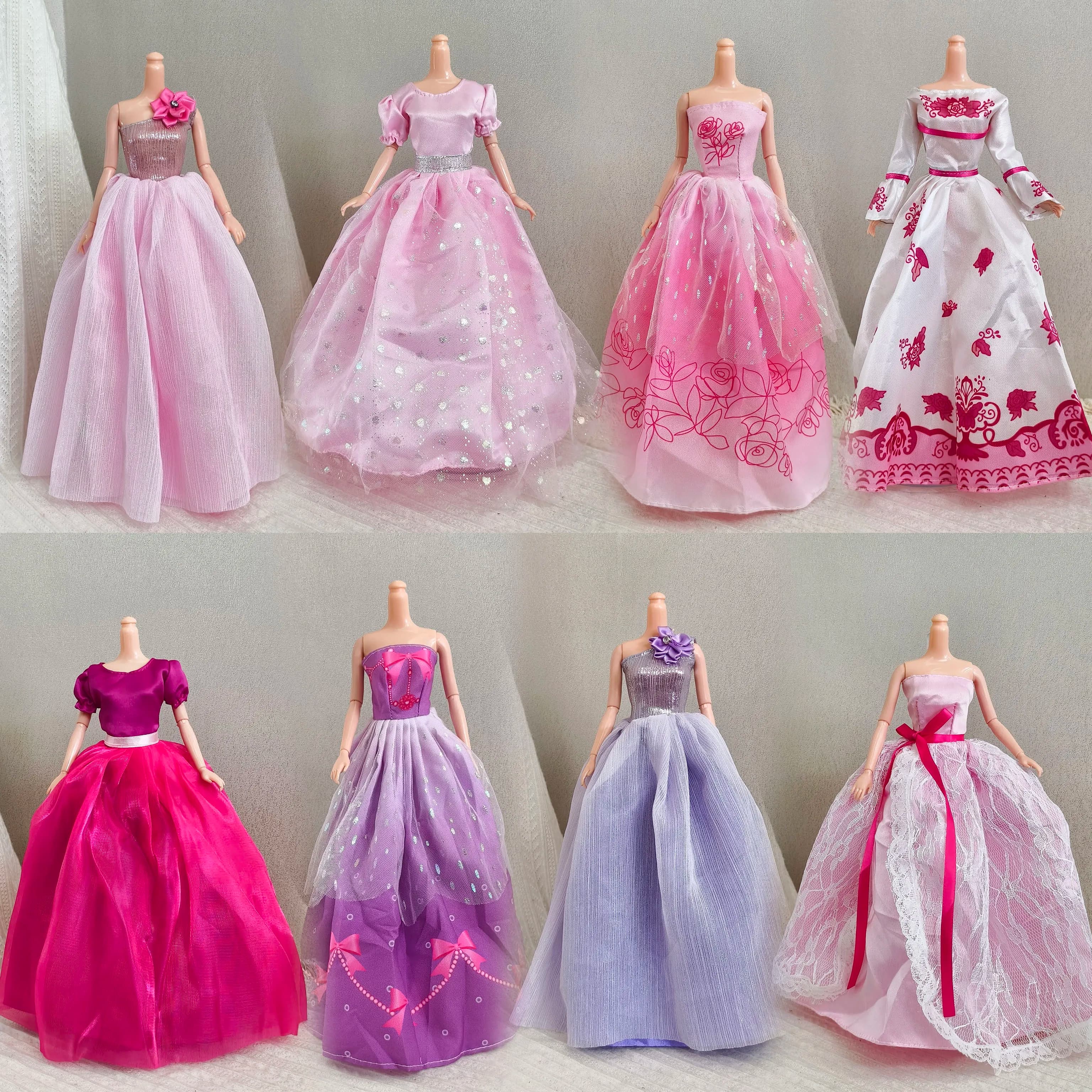 Adatto per bambole da bambina di circa 11,5 pollici/30 cm, abito da sposa completamente ricoperto con una lunga strascico per la casa delle bambole delle bambine