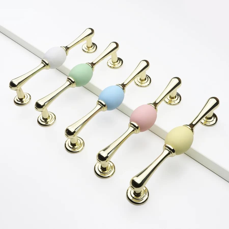 Maniglie per Mobili in Ceramica Colorate alla Moda, Maniglie Dorate per Ante di Cucina, Pomelli per Cassetti, Maniglie Europee Bianche per Mobili