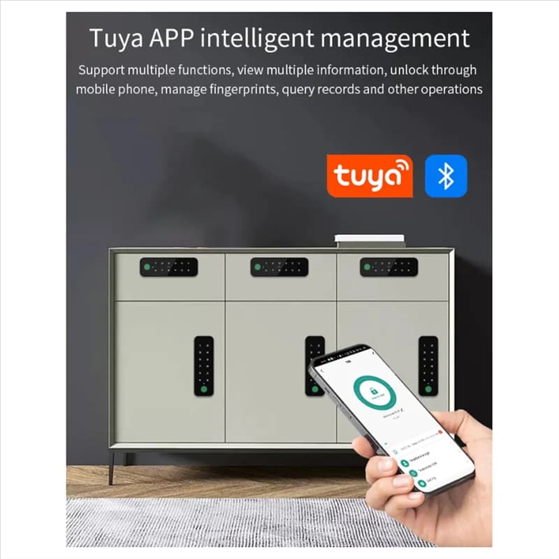 【Offerta Flash!】Telecomando per app con serratura elettronica per impronte digitali per armadietto in legno intelligente Tuya Bluetooth per armadietto per cassetti per mobili