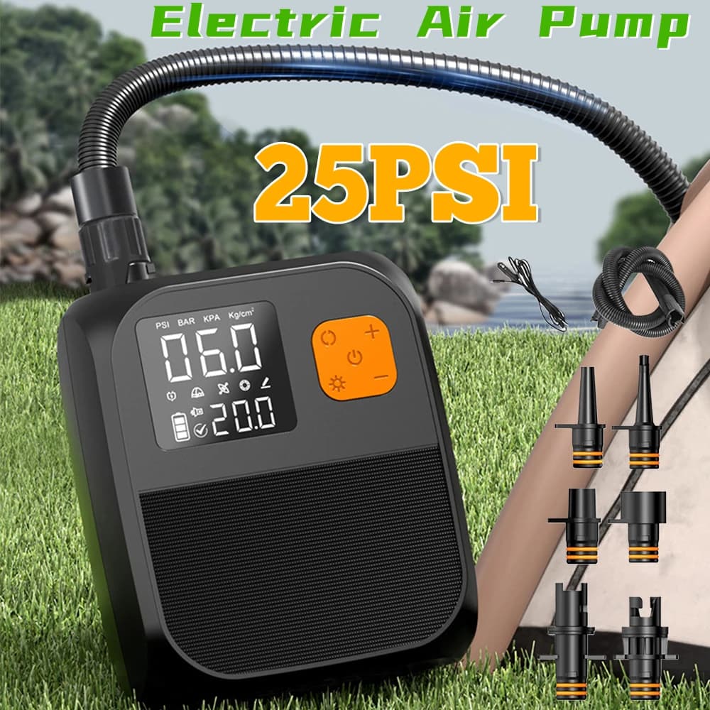 Pompa Elettrica SUP per Paddle Board 25PSI, Compressore d'Aria Portatile per Kayak, Barche e Materassi