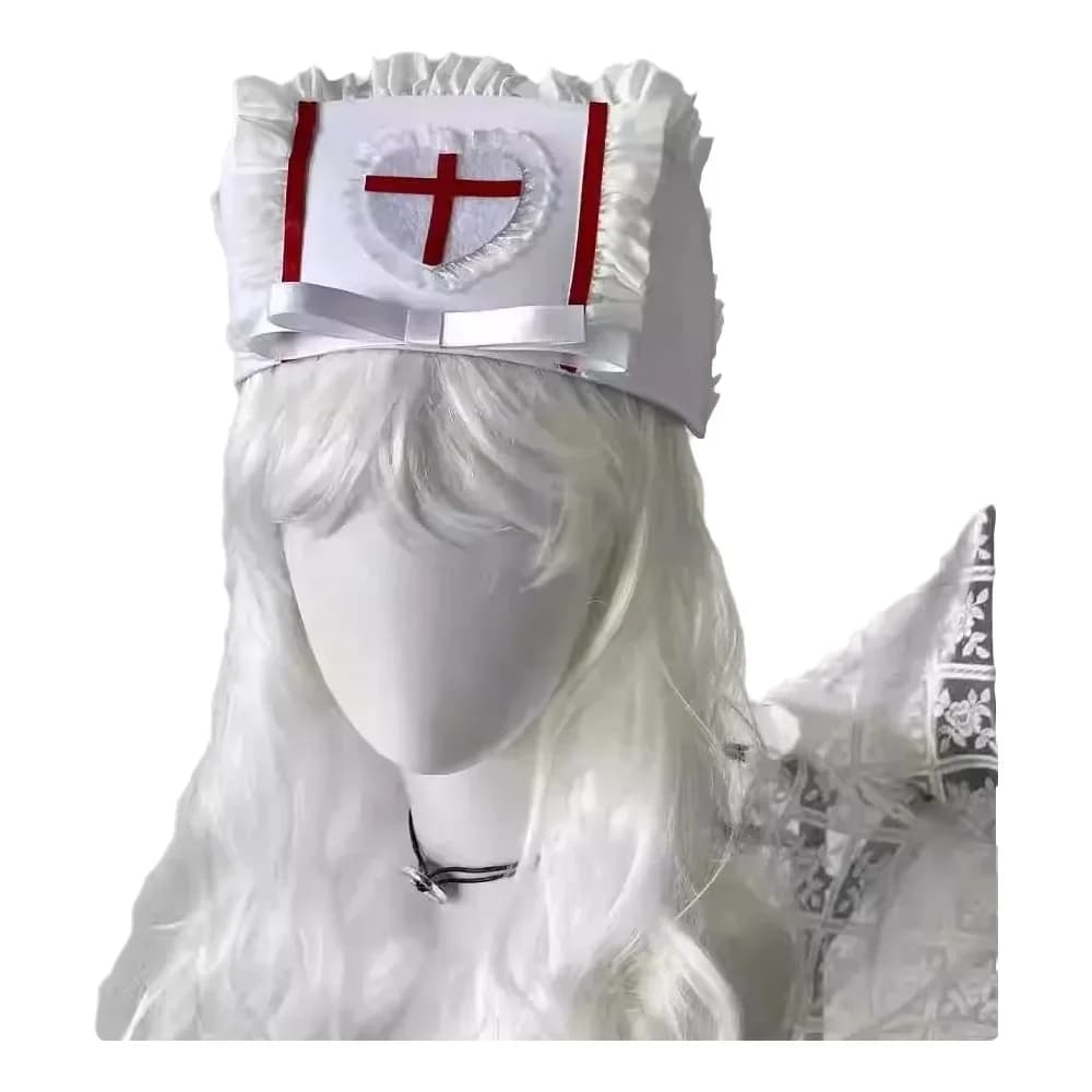 Cosplay Nurse Hat Accessories Prop y2k Medical Nurse Hat for Girl with Sweet Lace Bow Puntelli for Cosplay Photography