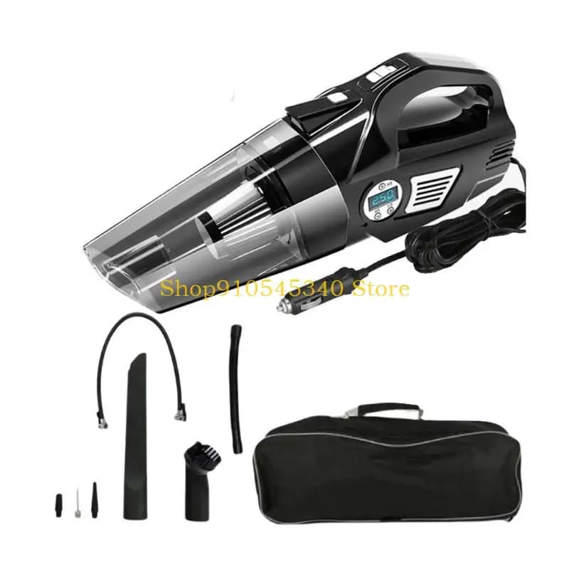U2JA Aspirapolvere per auto 4 in 1 Gonfiatore per pneumatici 12V Aspirapolvere portatile con manometro