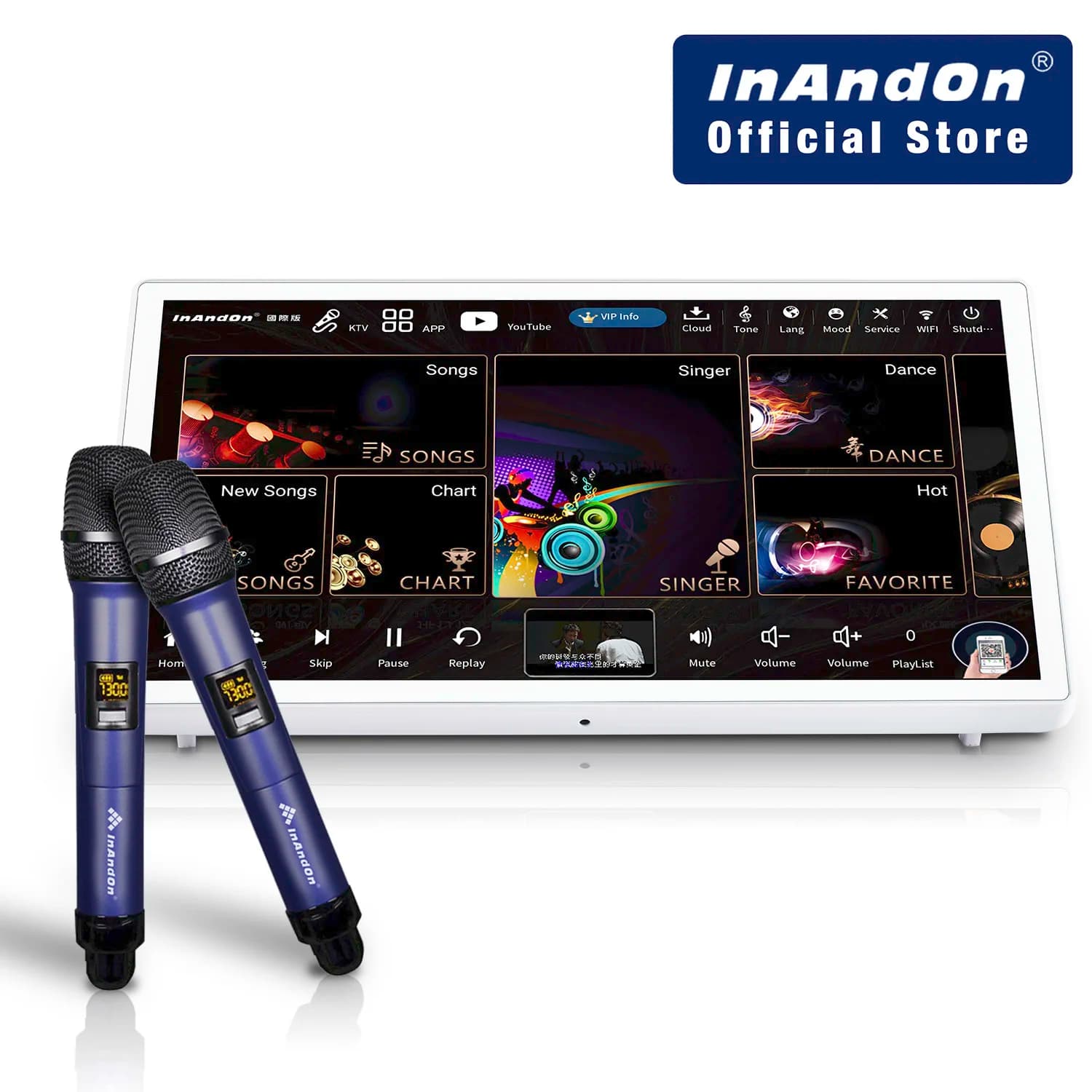 Sistema Karaoke Professionale InAndOn KD9MAX 4-in-1 Macchina Bianca