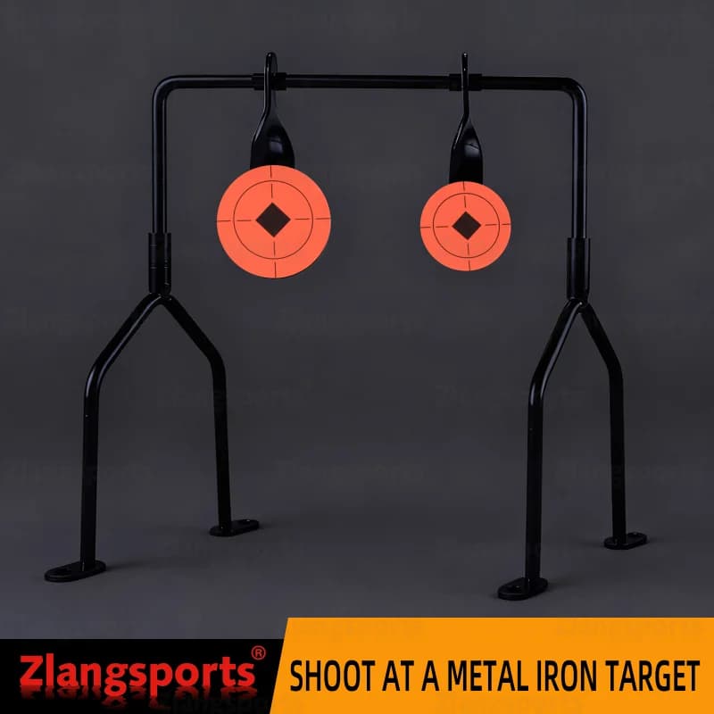 ZLangsports Supporto per bersaglio rotante in metallo Bersagli da allenamento in ferro per softair, fucile ad aria compressa, pistola ad aria compressa