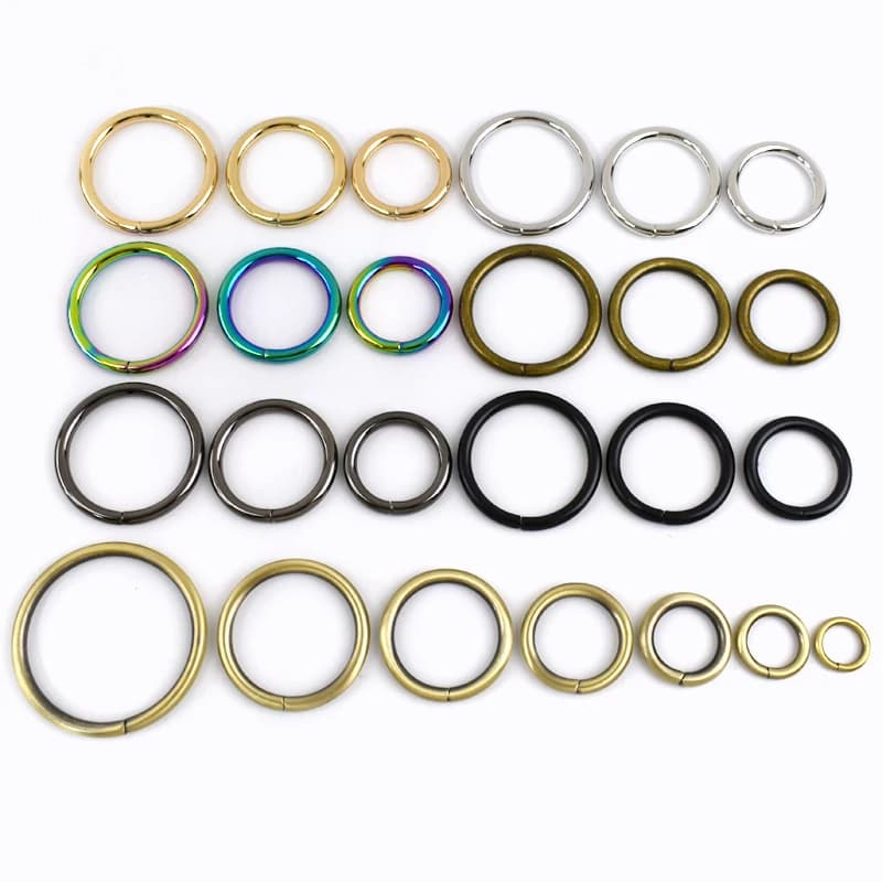 50 Pezzi Anelli Metallici a O da 13-50mm per Cinghie di Borse, Collari per Cani, Connettori, Ganci, Anelli per Cinture, Fibbie, Portachiavi