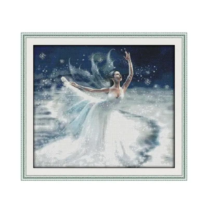 Kit punto croce balletto su ghiaccio persone 18ct 14ct 11ct stampa su tela punti ricamo cucito a mano fai da te