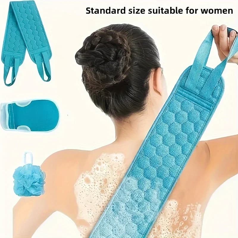 Double-Sided Thickened Bath Scrubber Towel Large Sand Grain Exfoliating Washcloth for Back Dead Skin Removal Shower