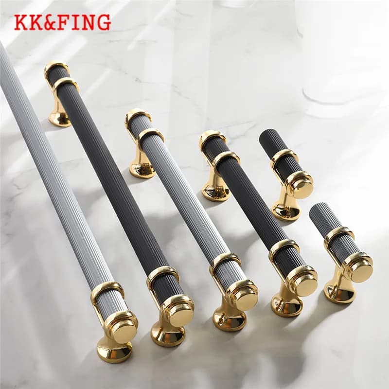 KK & FING Nordic lega di alluminio maniglie per porte in oro nero maniglie per mobili da cucina manopola per cassetti maniglie per ante dell'armadio Hardware per mobili