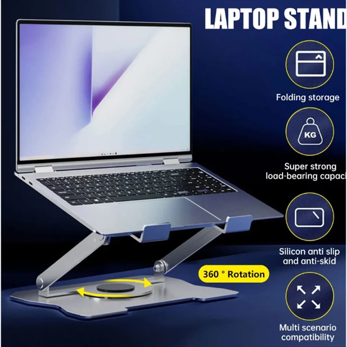 【2025{Elettronica】{360 ° Supporto per laptop girevole Supporto per laptop pieghevole Supporto per tablet pieghevole regolabile in altezza