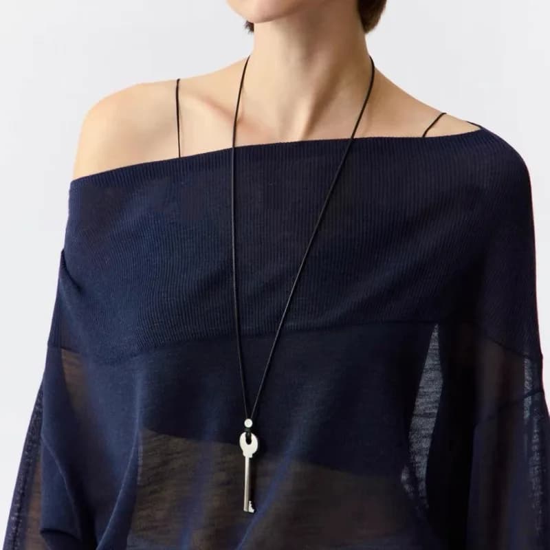 Nuova Collana con Ciondolo Chiave del Destino, Collana Lunga da Donna alla Moda