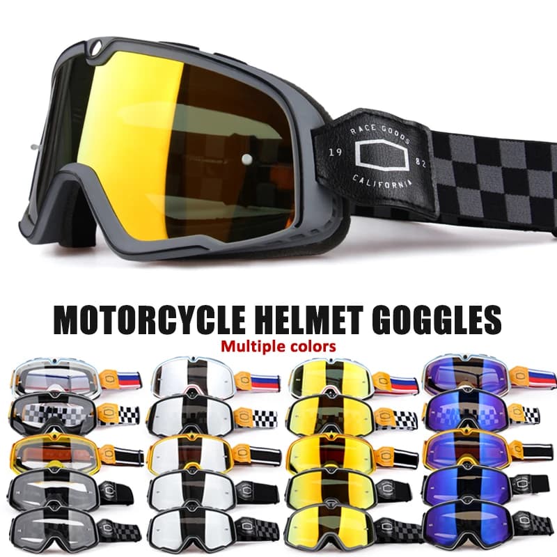 Occhiali da equitazione vintage Occhiali da sci Occhiali da sole Occhiali ATV Cintura antiscivolo AntiUV Cafe Racer Chopper Ciclismo Racing Spedizione gratuita