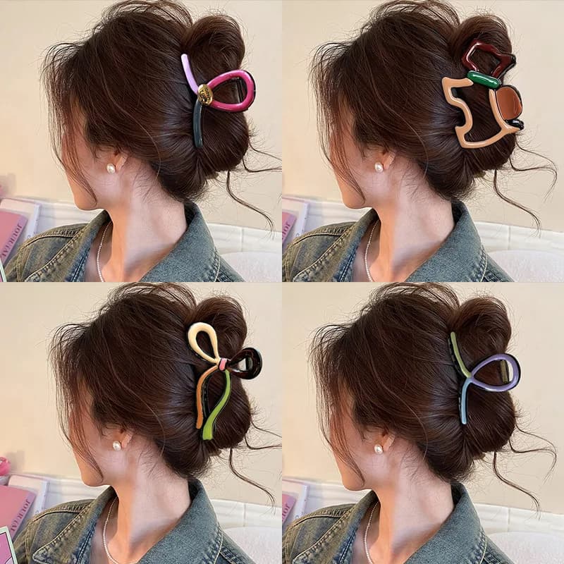 Fermaglio per capelli con fiocco grande Granchio Coreano carino artiglio per capelli Barrettes per donne Ragazze Dolce fascia per capelli Forcina Accessori per capelli moda Styling