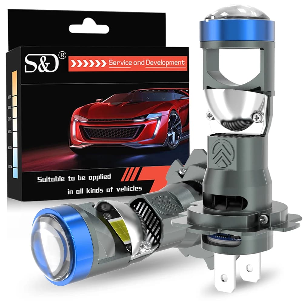 30000LM Double Lens Mini Car Headlight H7 Lamp Projector LED Bulb Canbus 120W Hi/Low Beam Auto motocycles Headlamp 6000K 12V