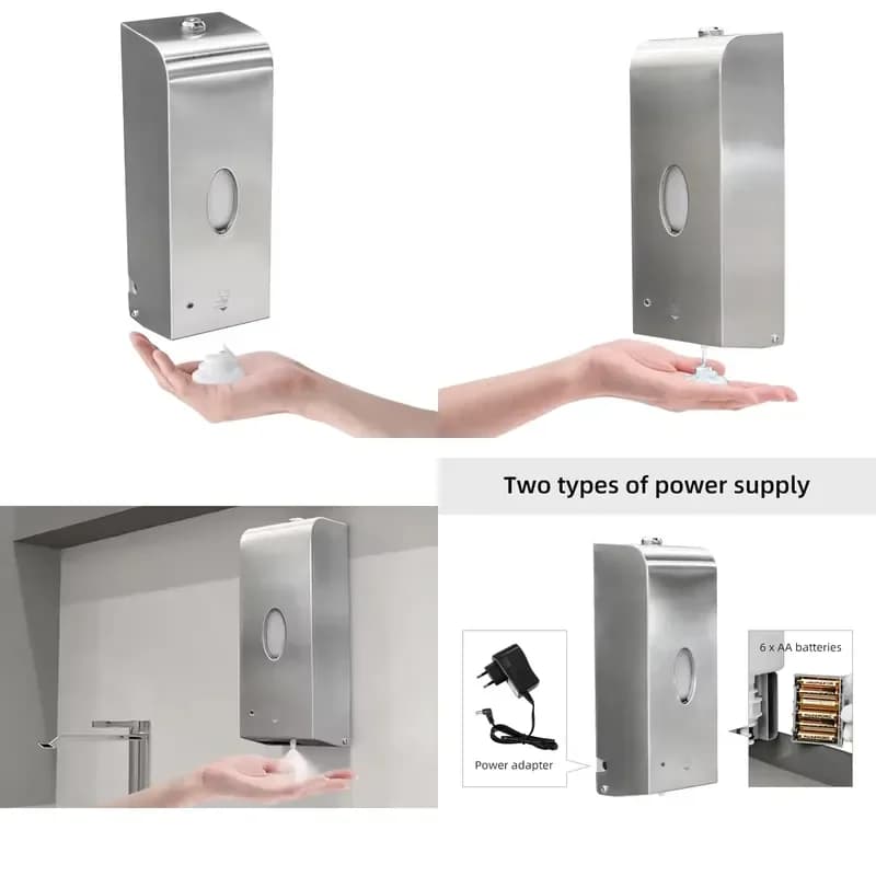 for Automatic Sensor Stainless Steel Liquid Soap Dispenser Contactless Hand Sanitizer Commercial Household Refillable
