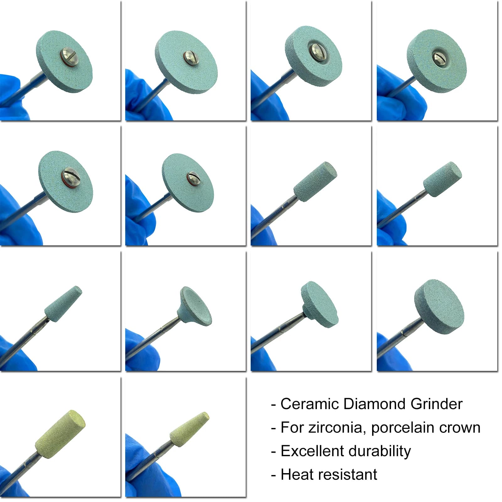 Lucidatrice dentale testa di molatura diamantata in ceramica pietra Zirconia ceramica Emax corone smerigliatrice lucidatura rapida Burs muslimah
