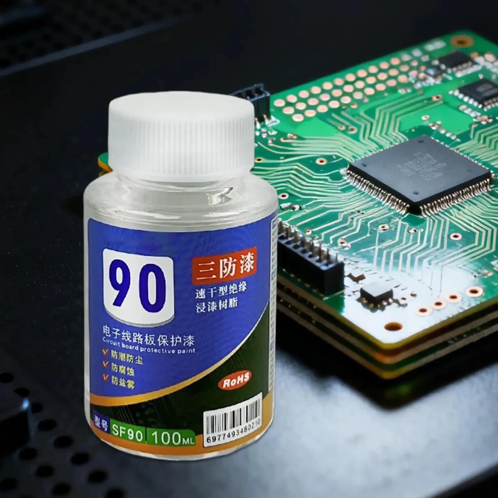 Vernice Isolante PCB 100ml/50ml, Composto per Incapsulamento Elettronico, Rivestimento Conforme Trasparente Impermeabile per Circuiti Stampati