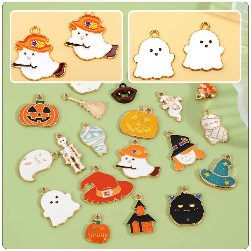 Halloween Alloy Pendant DIY Earrings Necklace Pendent Charm Materials H Alloy Jewelry Pendant Accessory Safe Unique