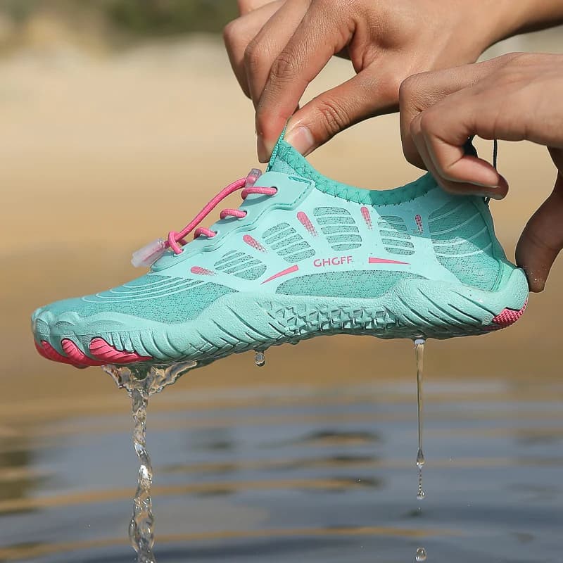HKDQ Scarpe da acqua per coppie premium Sneaker da pesca morbida a piedi nudi Scarpe da spiaggia per esterni ad asciugatura rapida con suola piatta in rete antiscivolo per uomo