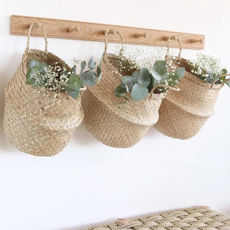 LuanQI basket holders in wicker baskets for flowers plant in pot holders decorative basket flower pot in Rattan garden florist