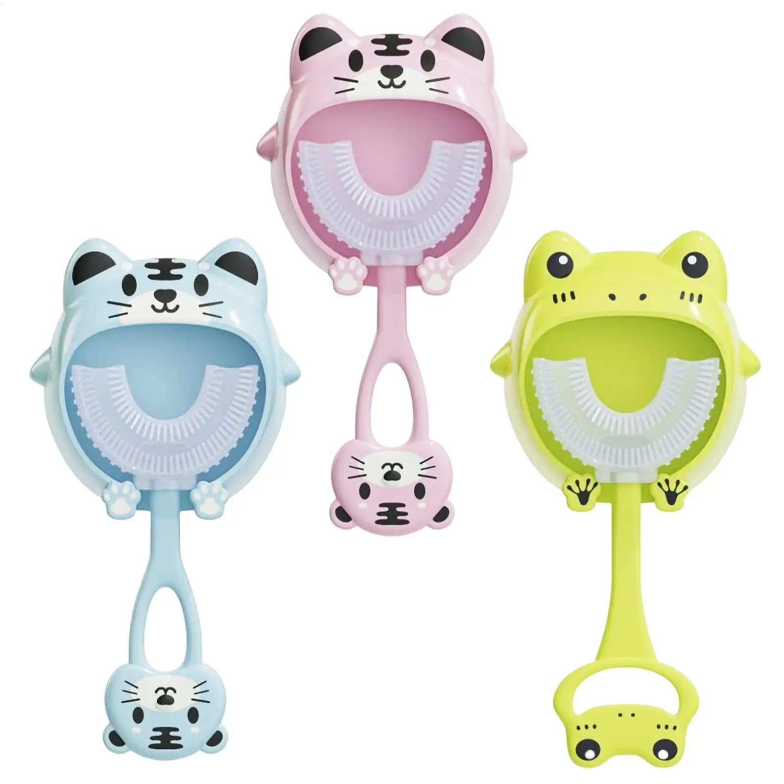 Spazzolino Massaggiagengive per Neonati, Giocattolo Morbido in Silicone a Forma di Animale per la Cura delle Gengive e l'Allenamento alla Masticazione