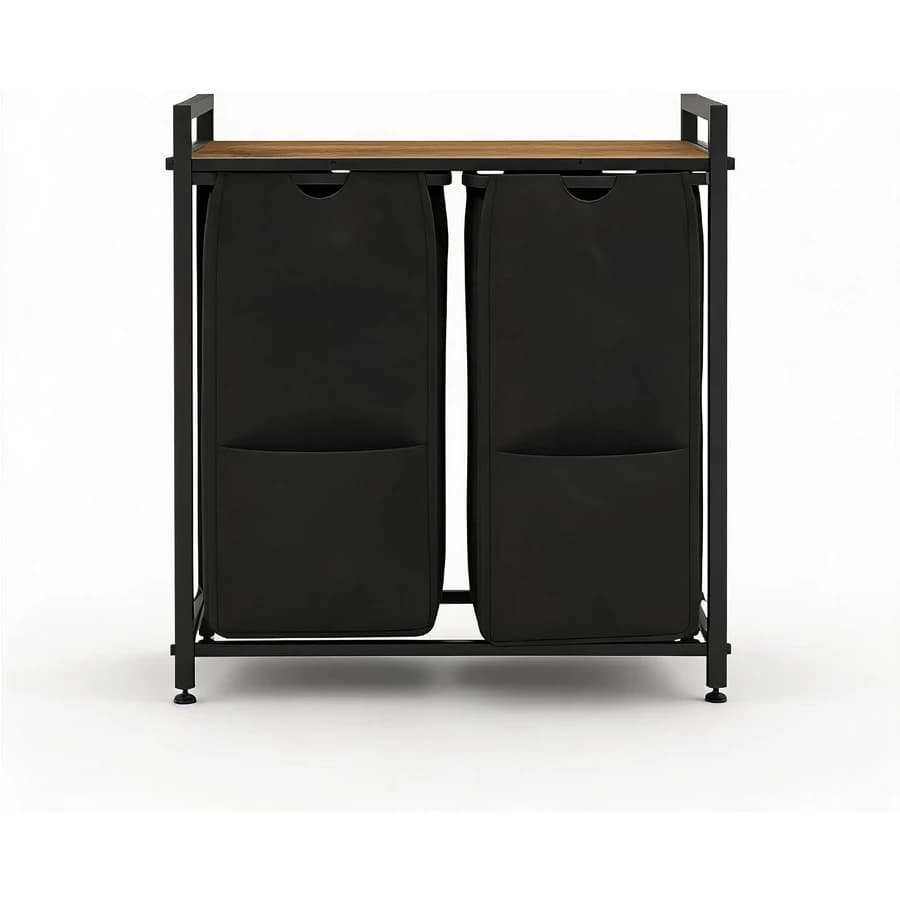 Laundry Sorter,Laundry Hamper Basket with 2/3 Compartments | 2/3×12.68 Gal,Pull-Out and Removable Oxford Fabric Bags,Rolling Cart with Wheels,Shelf, Removable Bags,Pockets