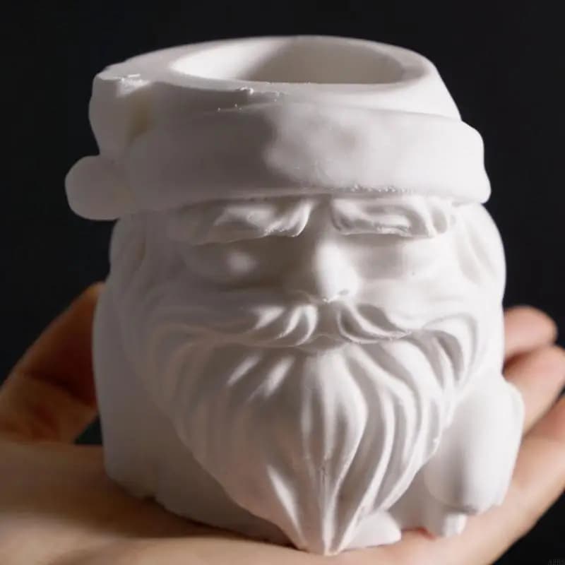 Santa Flower Pot Silicone Mold For Epoxy Resin Handmade Soap Chocolate A2BB