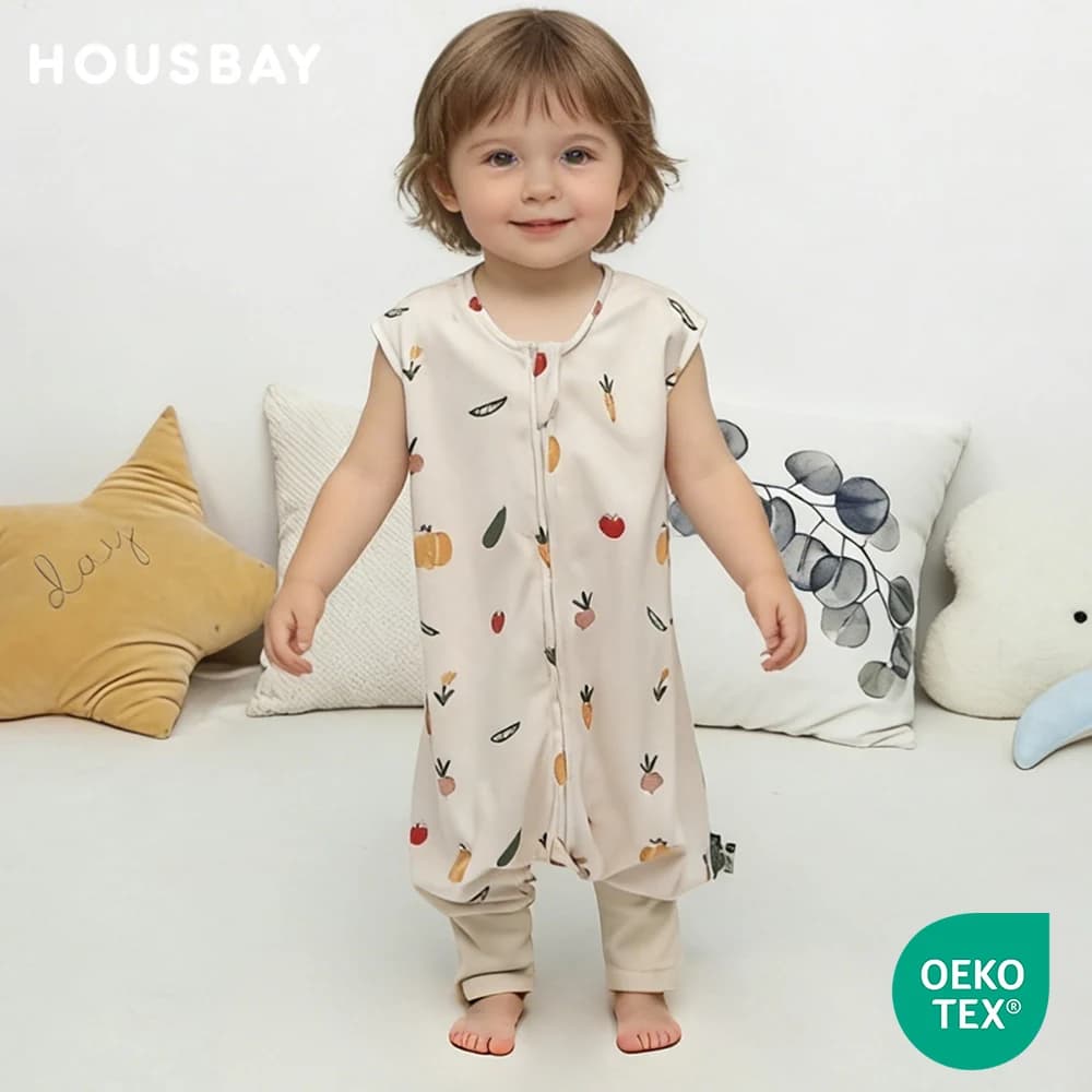 Children's sleeping bag 1-4 years Summer slim 100% cotton Comfortable baby sleeping bag with sleeveless leg 2-way hinge