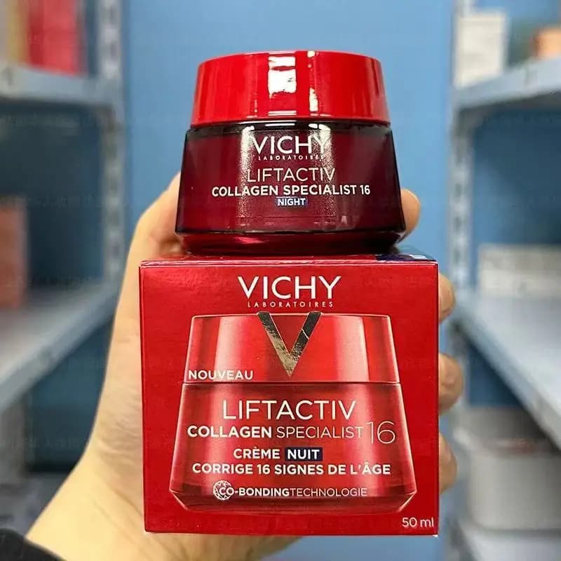 Nuova Versione di Crema al Collagene Pronta all'Uso con Peptidi e Crema Notte Antirughe, Essenza Concentrata 50ml, Lozione 30ml