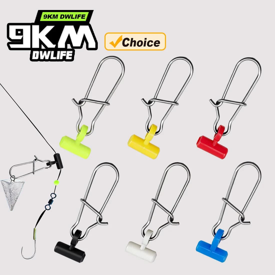 9KM Fishing Sinker Slides with Duo Lock Snaps 25-50PCS High Strength Slider Sinker Weight Connector Saltwater Fishing Tackle