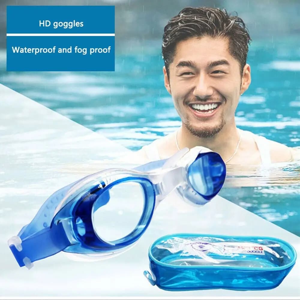 Durable Adult Men Women Anti UV With Storage Bag Diving Googles With Earplugs Swimming Goggles