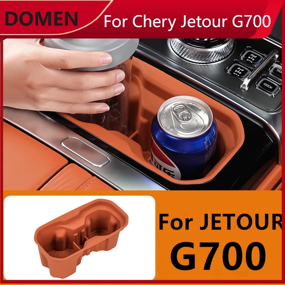 Portabicchieri in silicone per auto, scatola portaoggetti per CHERY JETOUR G700, tappetino antiscivolo, accessori interni per console centrale e bracciolo